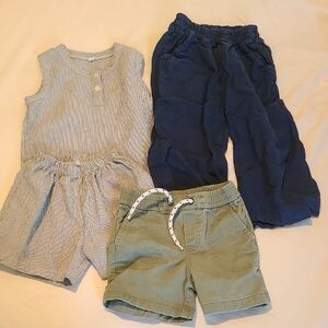 Kids' Blue and Green Bottoms Set